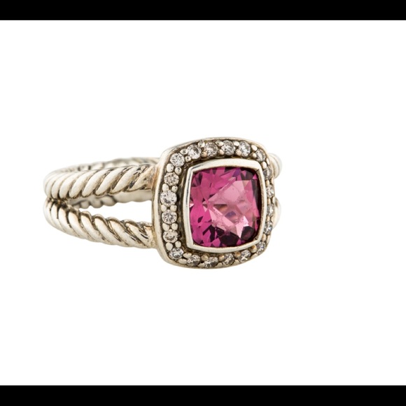 David Yurman Pink Tourmaline Albion Ring Size 7 - Picture 4 of 11